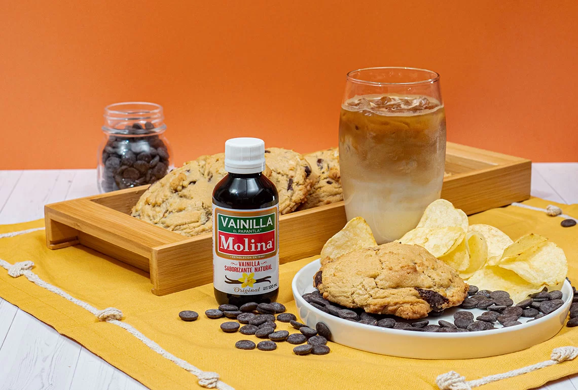 Galletas con chispas de chocolate y papitas