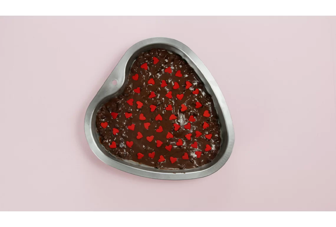 Galleta de chocolate en forma de corazón