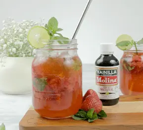 Mojito de fresa con vainilla molina