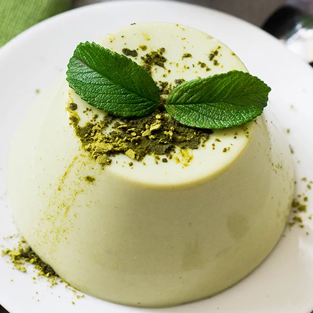 Panna cotta de matcha