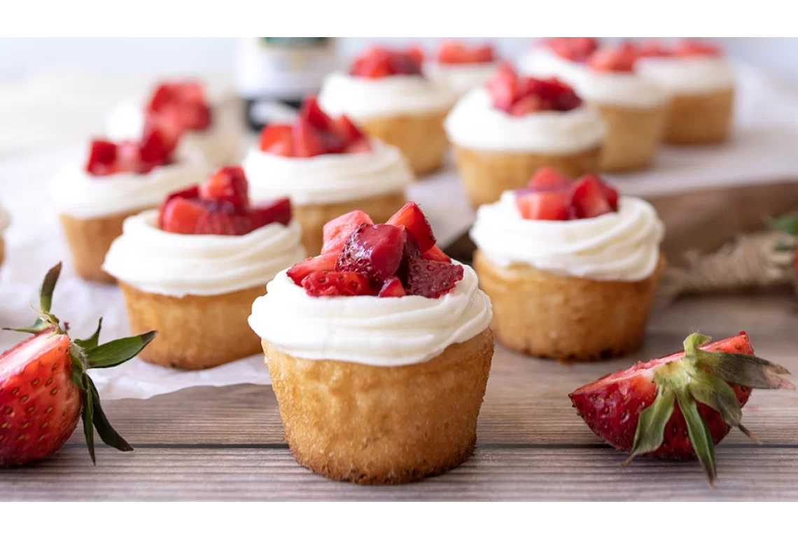 Strawberry shortcake cupcakes